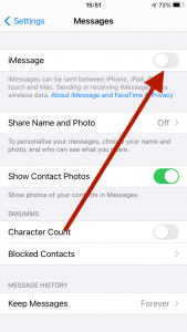 désactiver iMessage