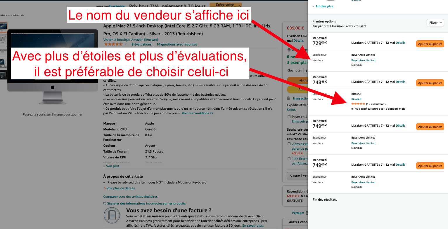 vérifier vendeur Amazon iMac reconditionné2