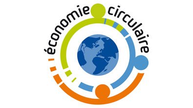 Planète avec cercles concentriques de couleur illustrant les piliers de l'économie circulaire
