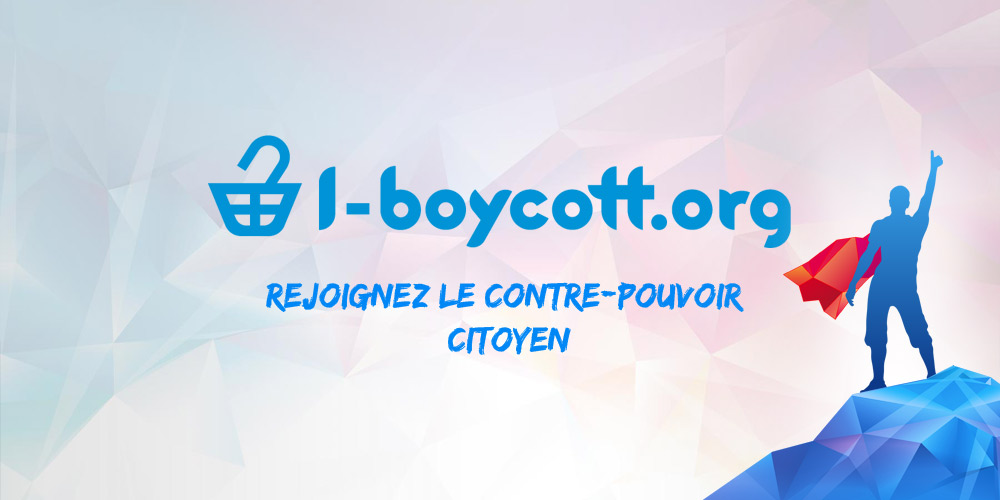 Ceci est l'image de la plateforme I-boycott. Le slogan "rejoignez le contre-pouvoir citoyen" est affiché.