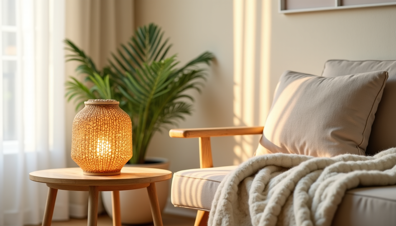 Illustration : marier les textures et les lumières pour éveiller — intégrer une lanterne en bambou dans sa décoration intérieure ?