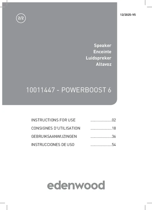Notice Enceinte Edenwood Powerboost 6
