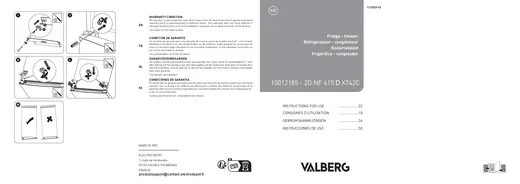 Notice Refrigerateur 2 Portes Valberg 2d Nf 415 D X742c