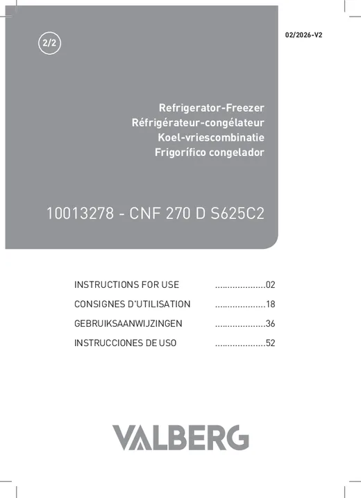 Notice Refrigerateur Combine Valberg Cnf 270 D S625c2