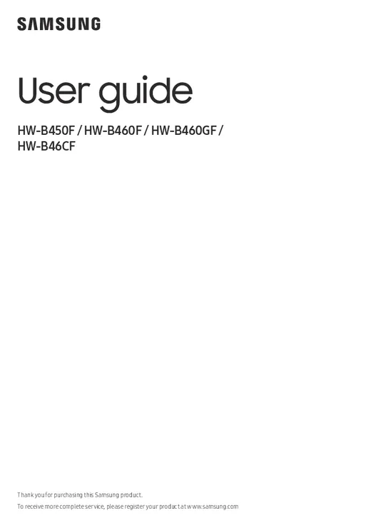 Notice Barre De Son Samsung Hw-b460