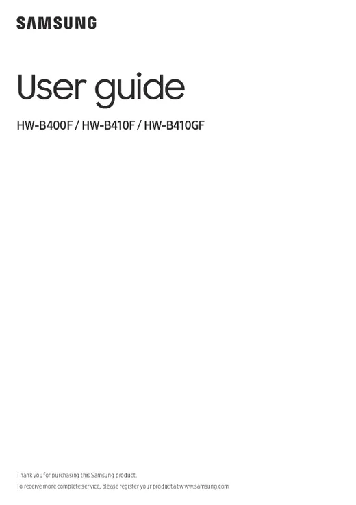 Notice Barre De Son Samsung Hw-b410f