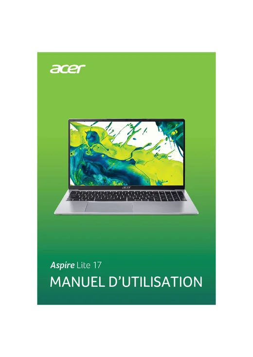 Notice Pc Portable Acer 17,3'' Aspirelite Al17-31p-33ep-i3/8/512go/argent