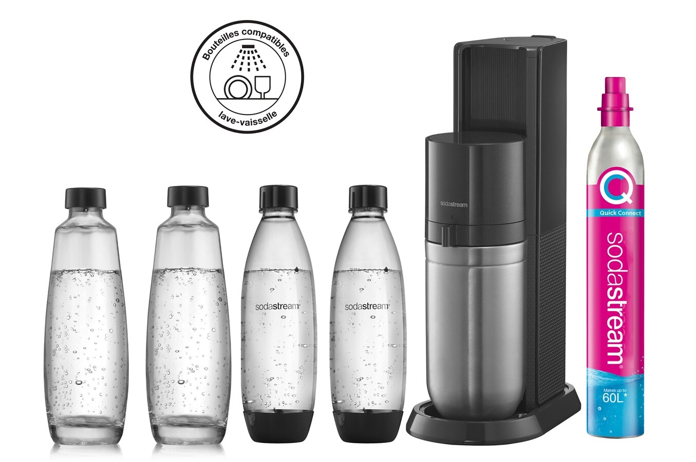 Sodastream  DUO Noire + 2 carafes + 2 bouteilles