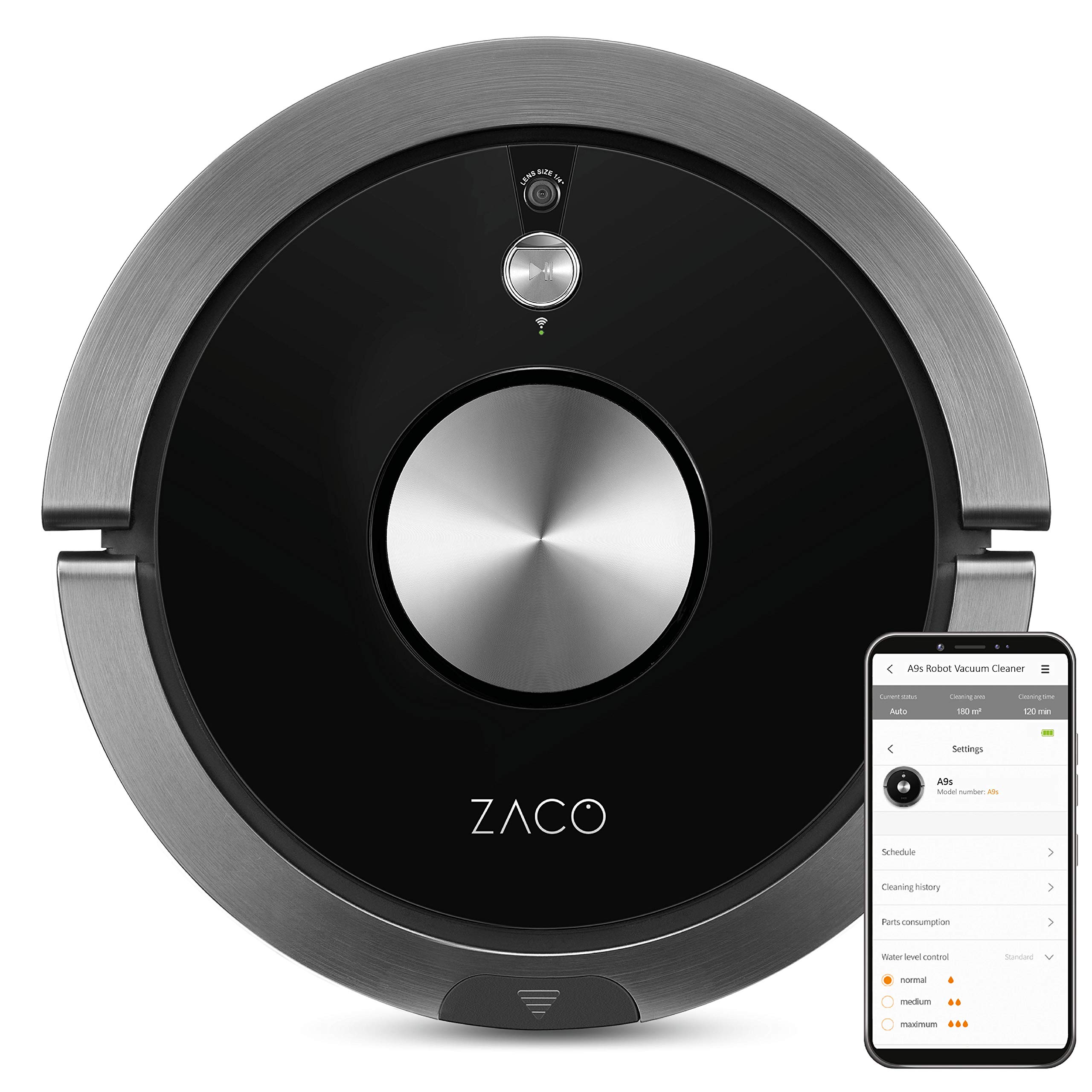 ZACO A9s Robot aspirateur laveur avec WiFi, connecté Alexa, Google et appli - robot 2 en 1 sans fil - navigation cartograp...