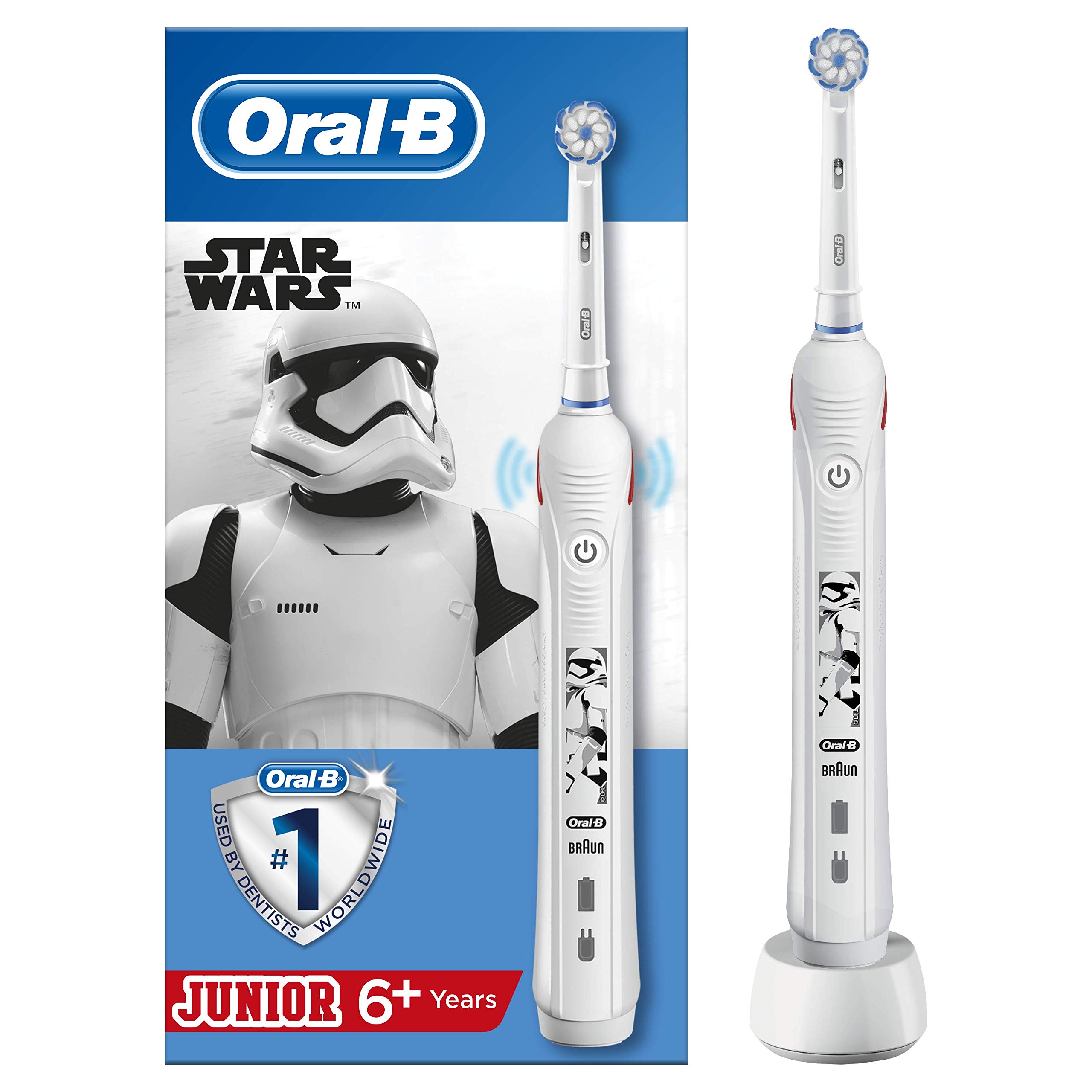Oral-B Junior Brosse à Dents Électrique Rechargeable avec 1 Manche et 1 Brossette, Kids/Enfant de 6 ans et plus, Pour un b...