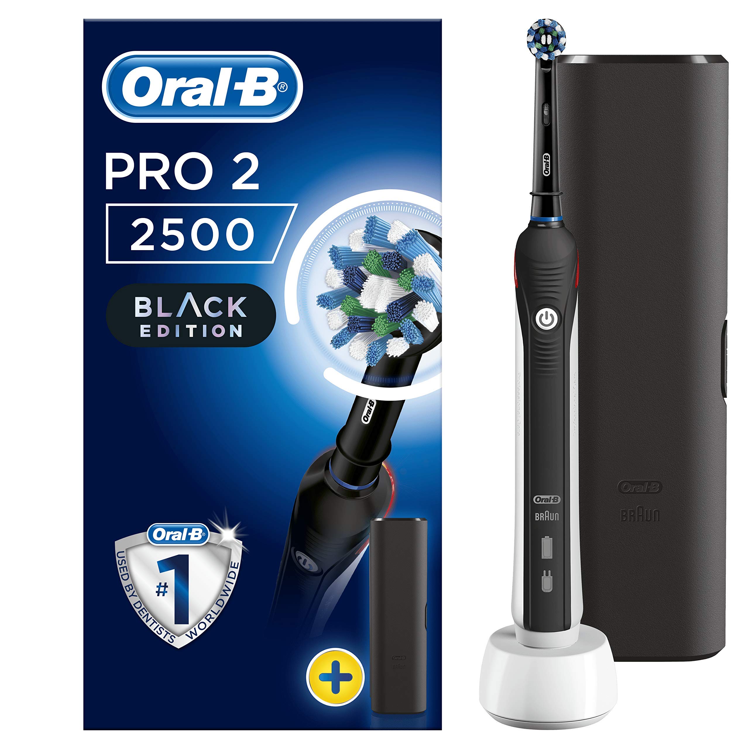 Oral-B Pro 2 2500N Edition Noire, Brosse Dents Electrique Rechargeable Alimente (Modele Assorti)