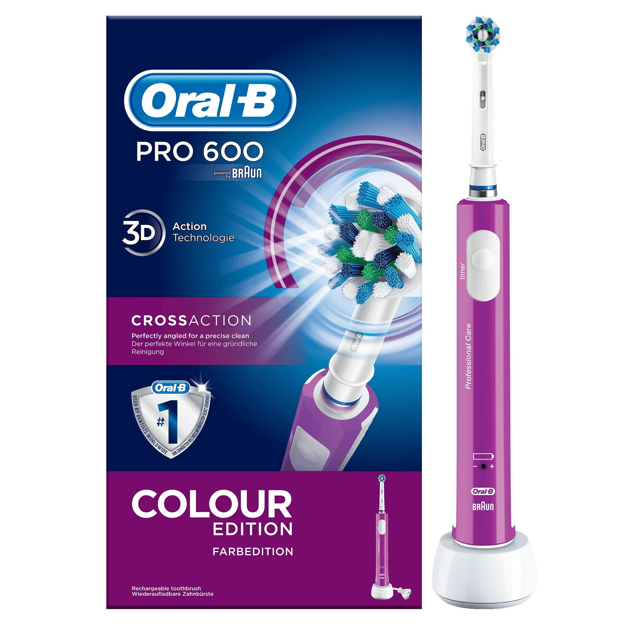 Oral B Braun Pro 600 Brosses À Dents Électriques Cross Action Color Edition