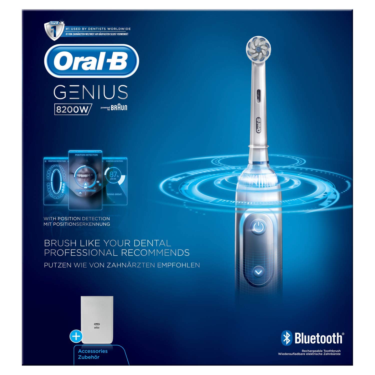 Oral-B Power Genius 8200W Lot de 3 brosses à dents électriques Argenté 760 g
