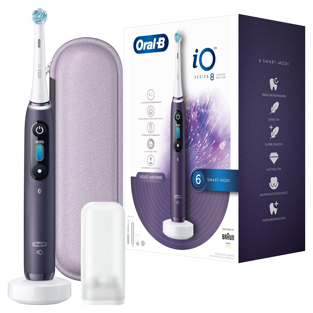 Oral-B iO Series 8 Brosse à dents électrique avec 6 modes de brossage pour soins dentaires, technologie magnétique, écran ...