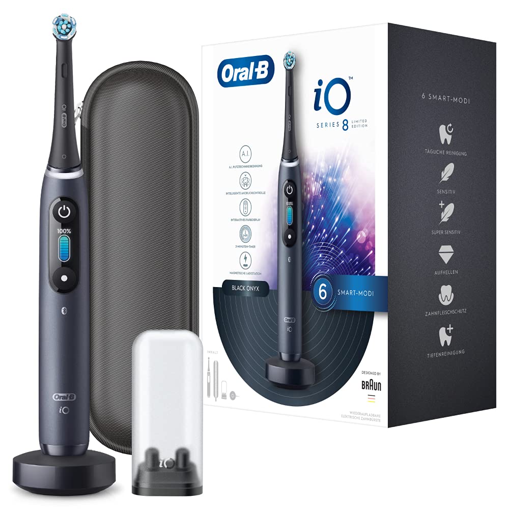 Oral-B iO Series 8 Brosse à dents électrique avec 6 modes de brossage pour soins dentaires, technologie magnétique, écran ...
