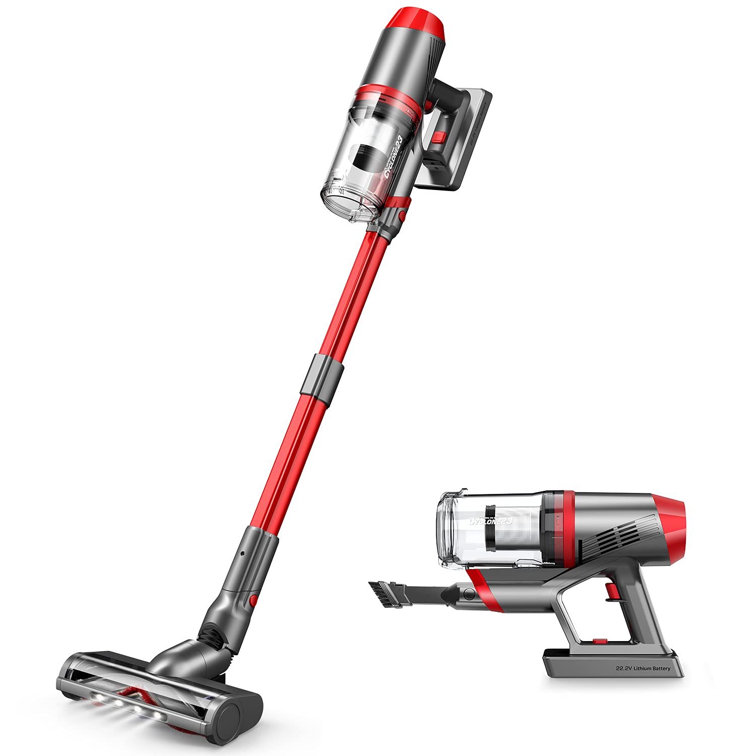 Aspirateur sans Fil avec Brosse à Rouleau Nouvellement améliorée, 4 en 1 Aspirateur-Balai Puissant, Portable et léger, ada...