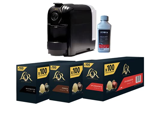 L'OR Professional Pack Pro Machine à Café Lucente Pro + 300 Capsules Aluminium compatibles Nespresso Splendente/Forza/Rist...