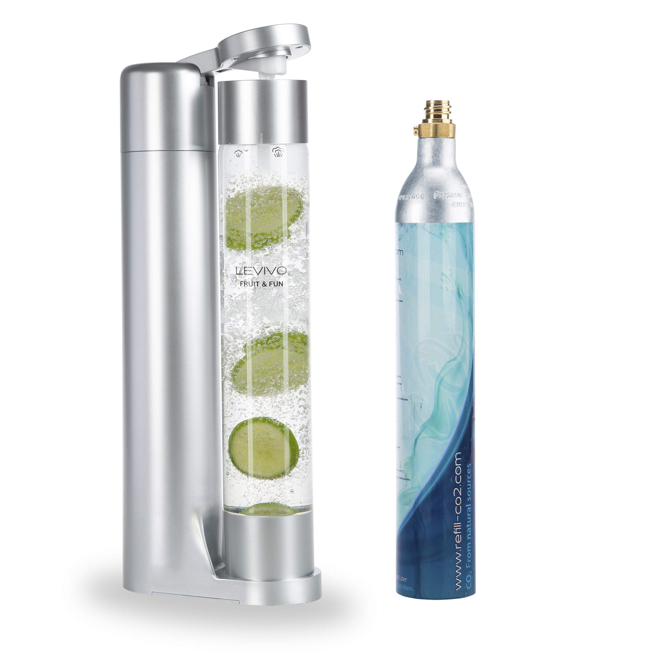 LEVIVO Fruit & Fun bubbler Slim, CO2, silver