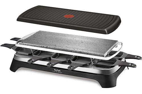 Tefal Inox & Design RE45A8 raclette 10 personne(s) Noir, Acier inoxydable 1350 W