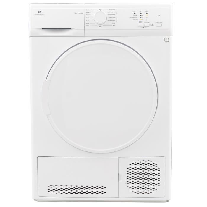 CONTINENTAL EDISON Sèche-linge condensation 8 kg, Classe B, porte plastique, blanc