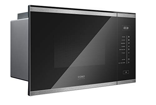 Caso EMGS25 avec grill à quartz - 60 cm de large - Pour niches de 38 cm de haut - Touch, 1000 W, 25 l - Design en acier inoxydable noir miroir