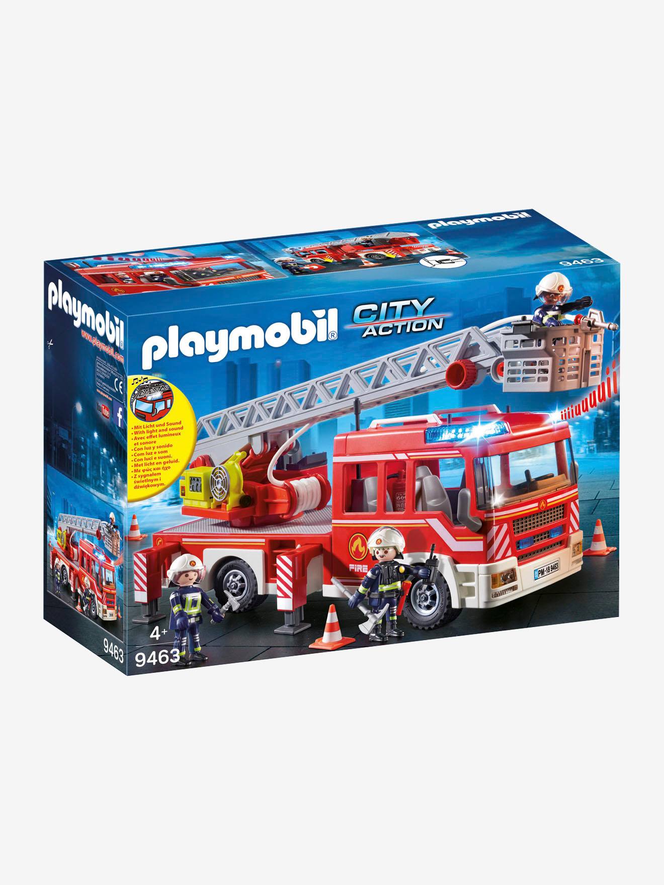 9463 Camion De Pompiers Avec Échelle Pivotante Playmobil Rouge