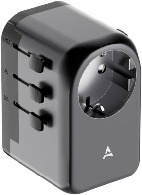 Adaptateur de voyage ADEQWAT 65W universel EU UK US ASIE
