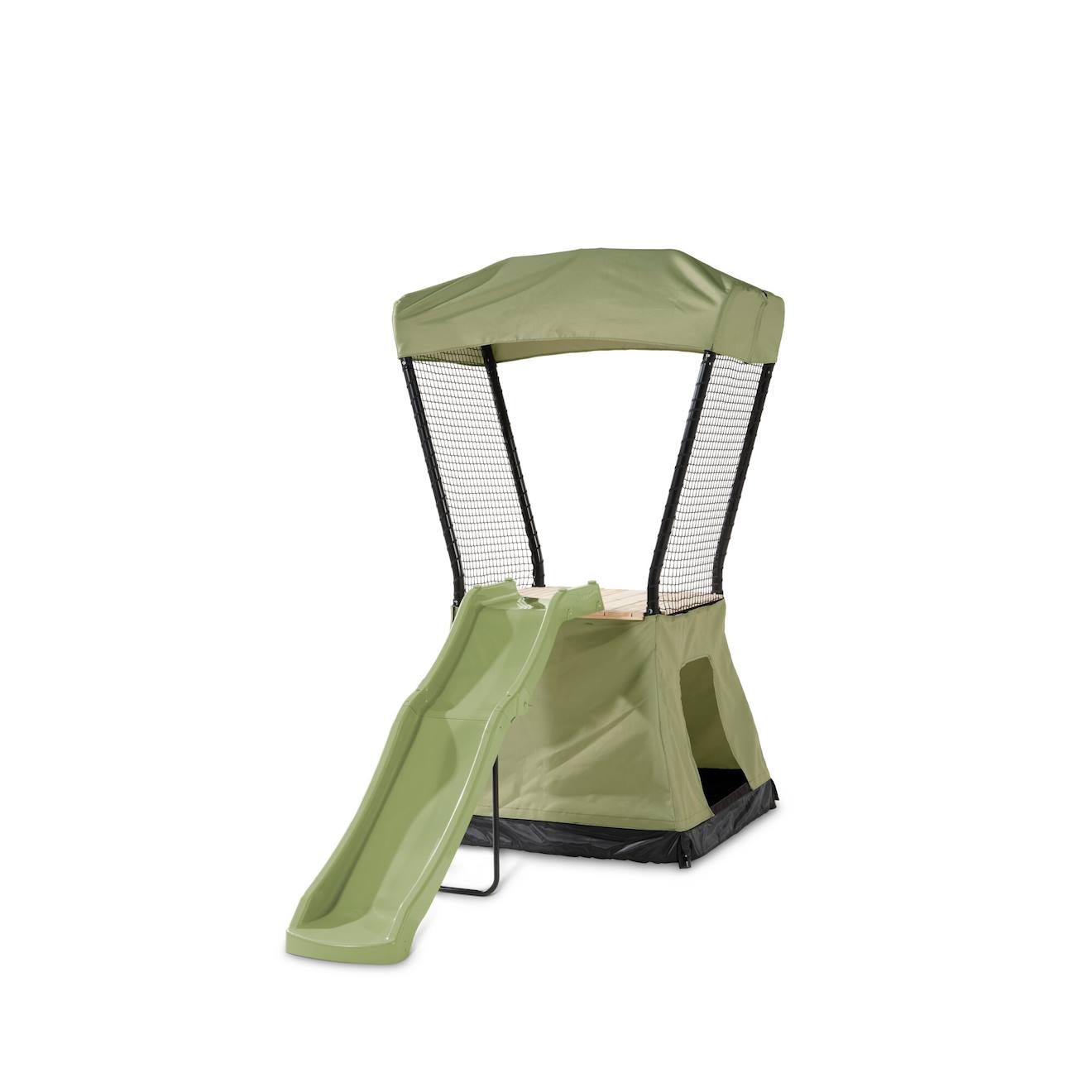 Aire De Jeux Avec Toboggan Et Tente De Jeux Pour Jardin Vert/noir