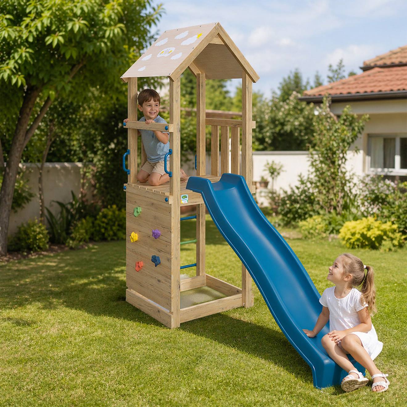 Aire De Jeux Avec Toboggan Sunny Xperience Pour Enfants Bois