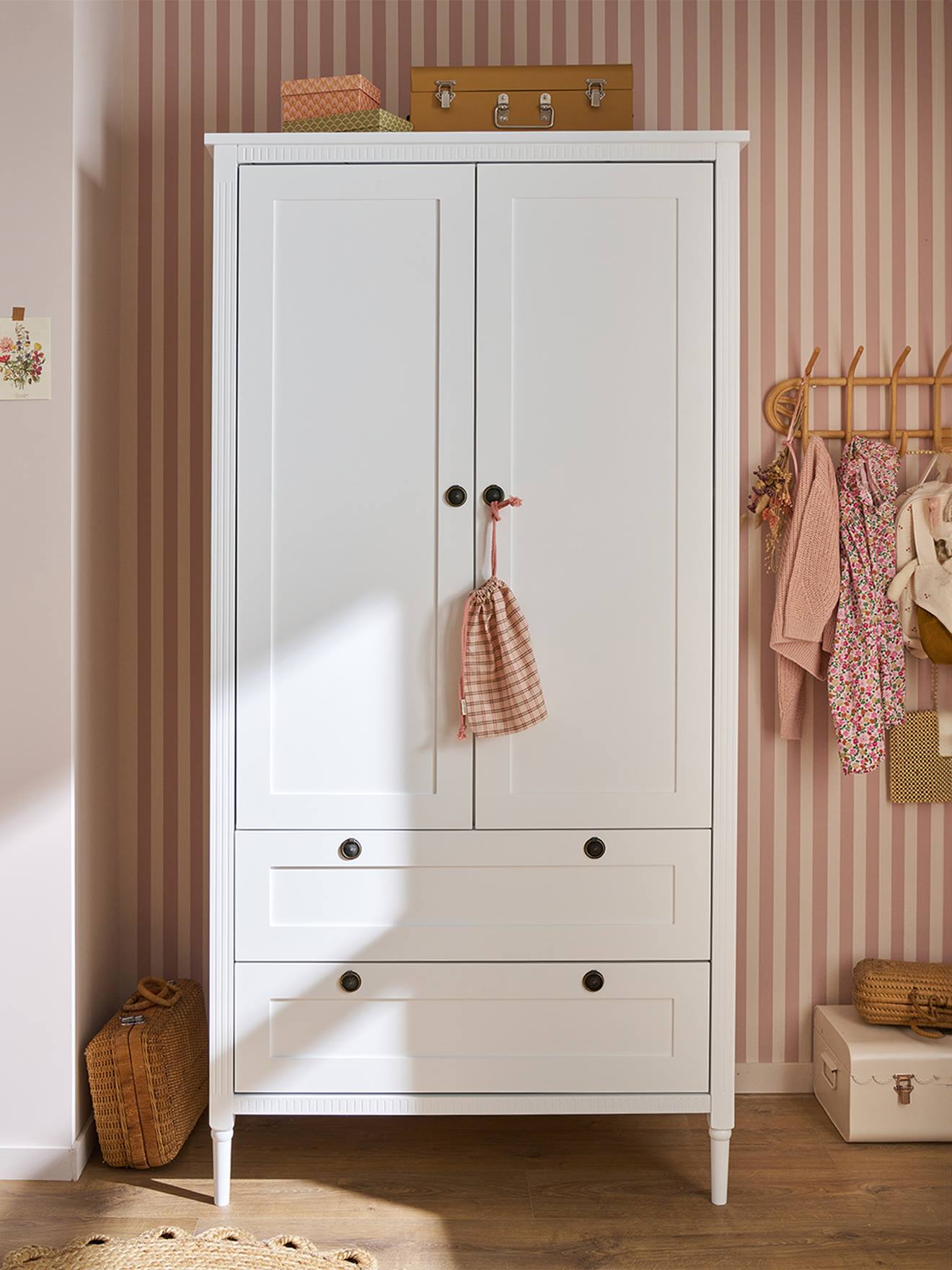 Armoire 2 portes + 2 tiroirs Canopée écru