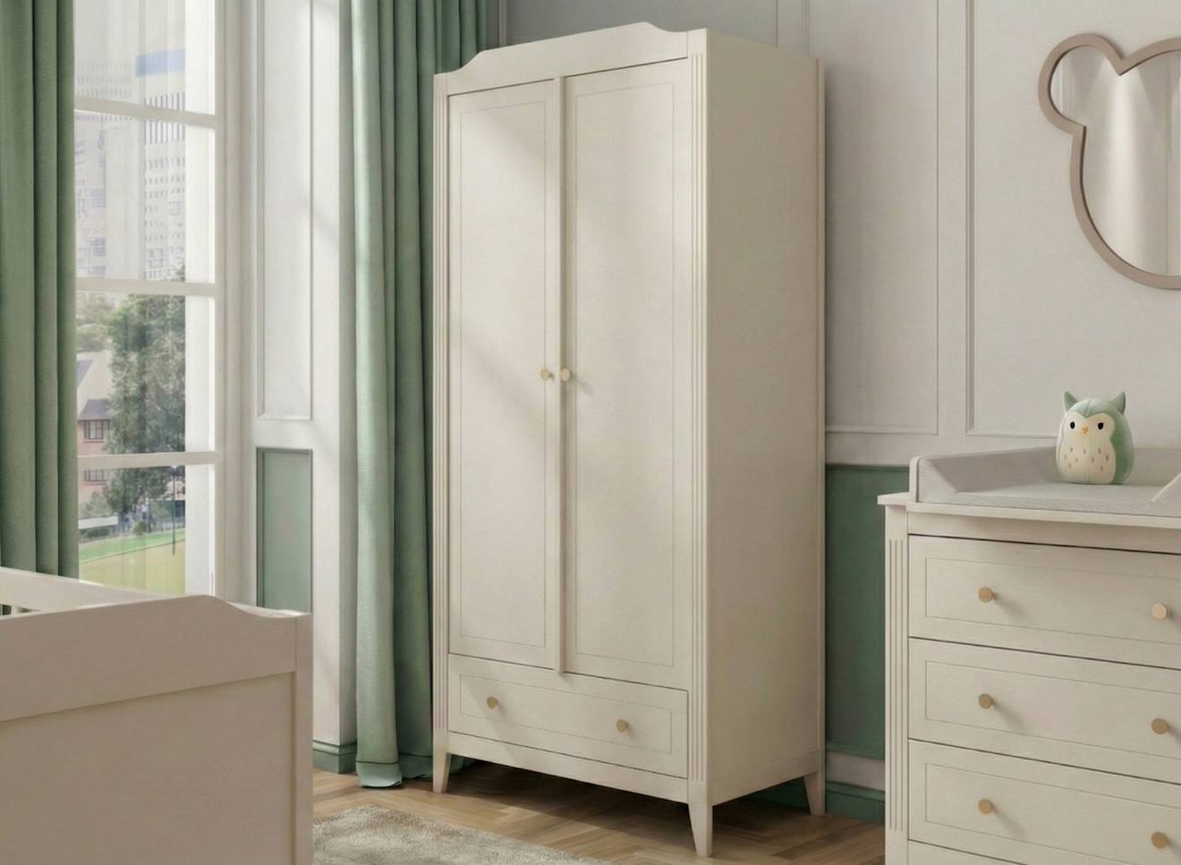 Armoire 2 Portes Héritage Crème