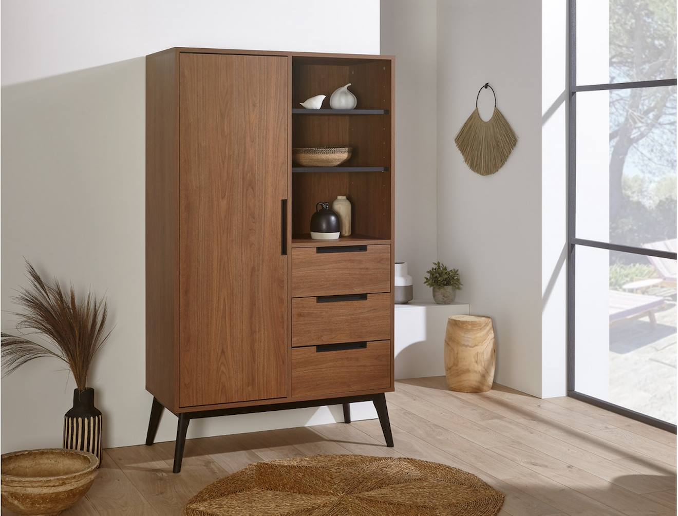 Armoire 2 Portes Vintage Octave Noyer
