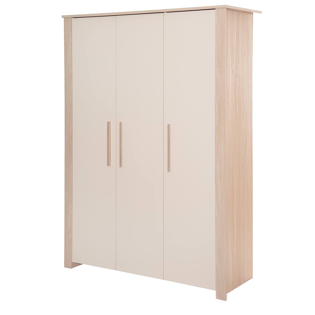 Armoire 3 Portes À Fermeture Douce Momo Beige Cashmere - Chêne