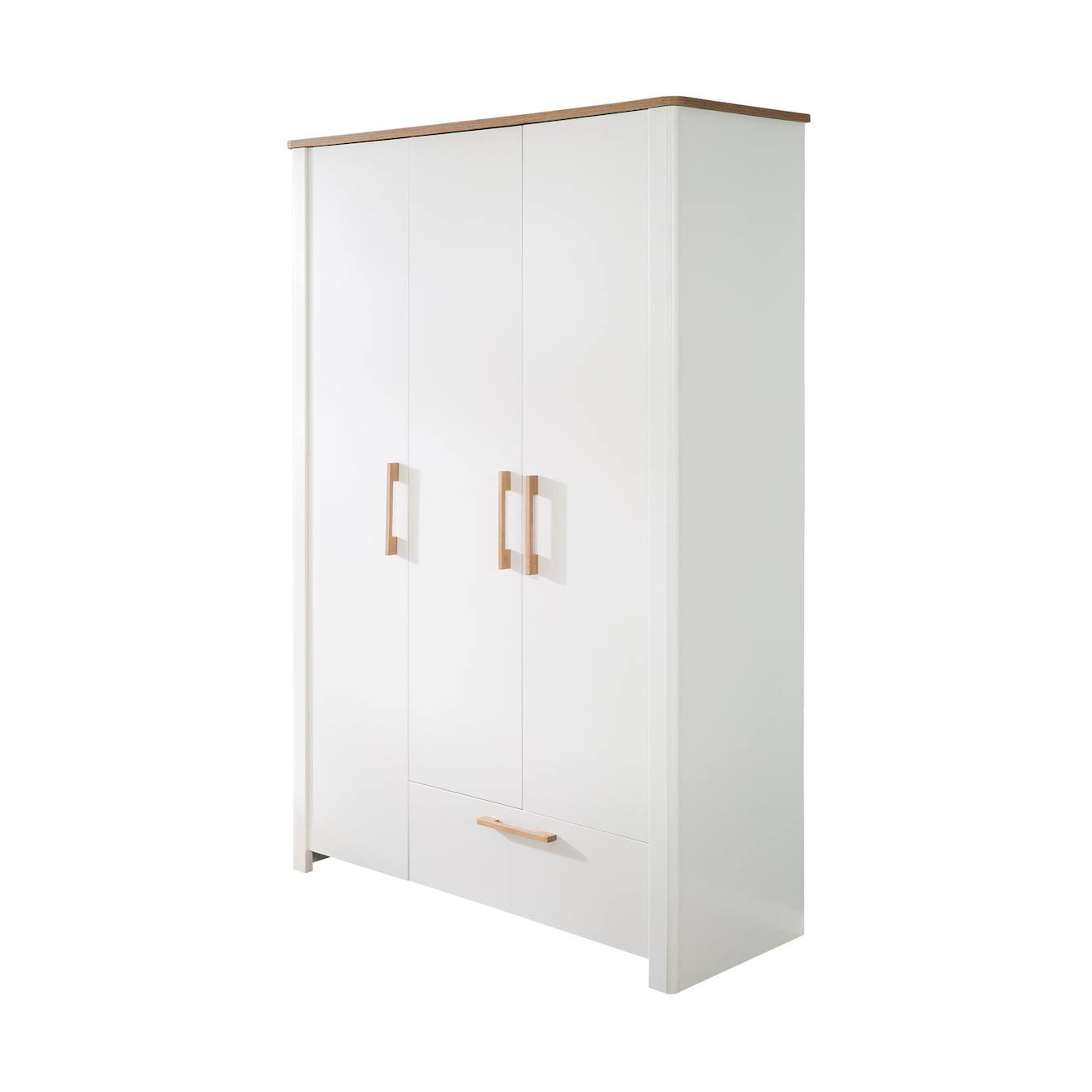 Armoire Bébé 3 Portes À Fermeture Douce Ava Blanc / Chêne Artisan