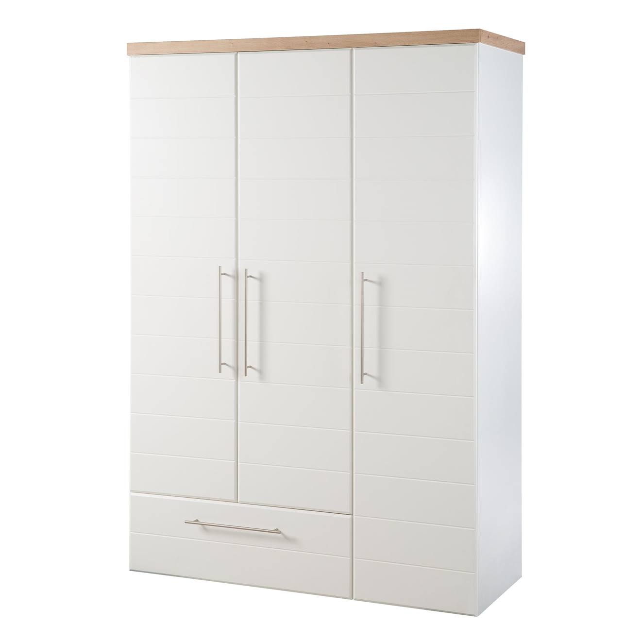Armoire Bébé 3 Portes À Fermeture Douce Nele Blanc / Chêne Artisan