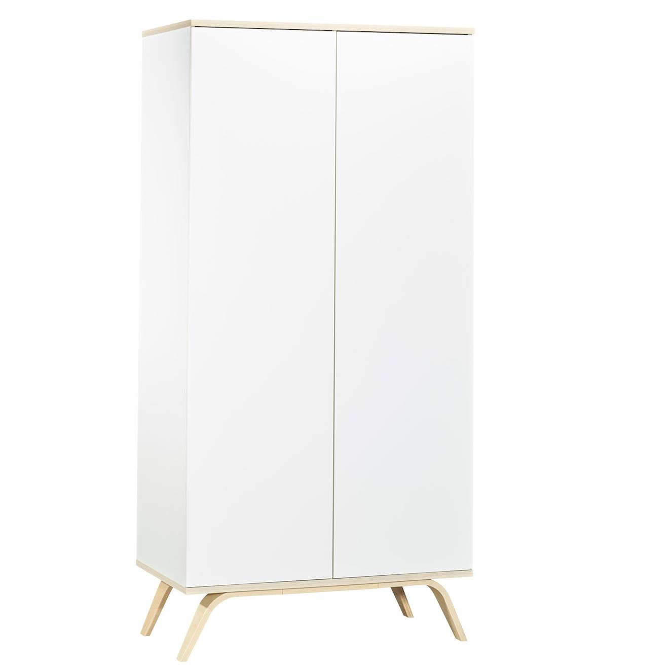 Armoire Enfant 2 Portes En Bois - Serena Blanc