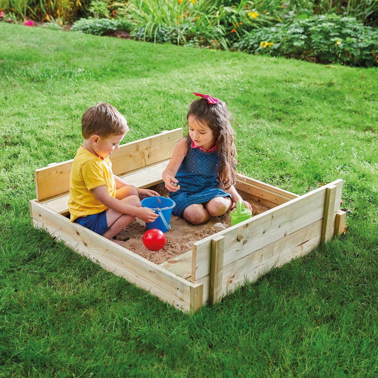 Bac À Sable Avec Bancs Intégrés Bois Fsc® Marron