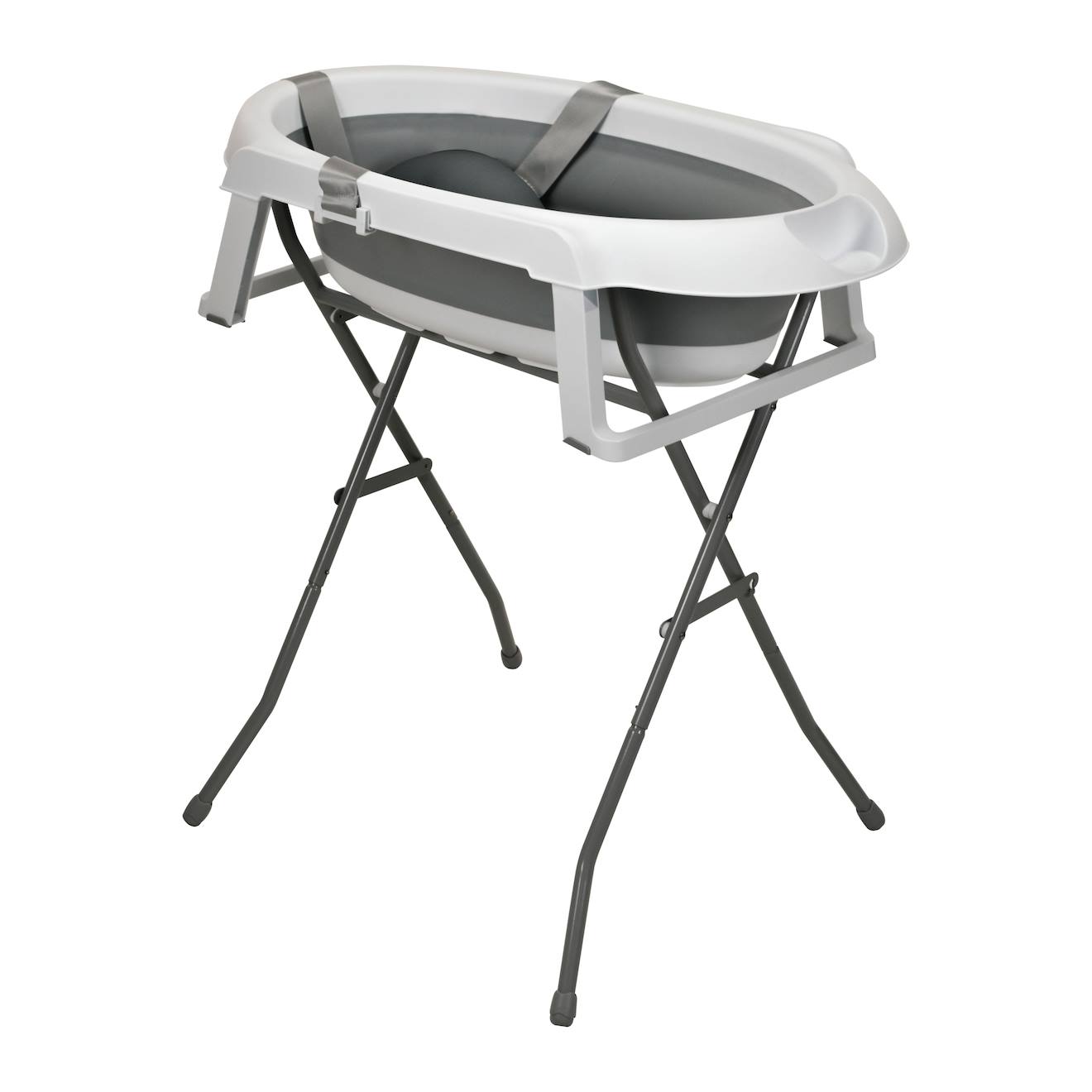 Baignoire Pliante Sur Pieds Avec Réducteur Luigi Blanc Et Gris