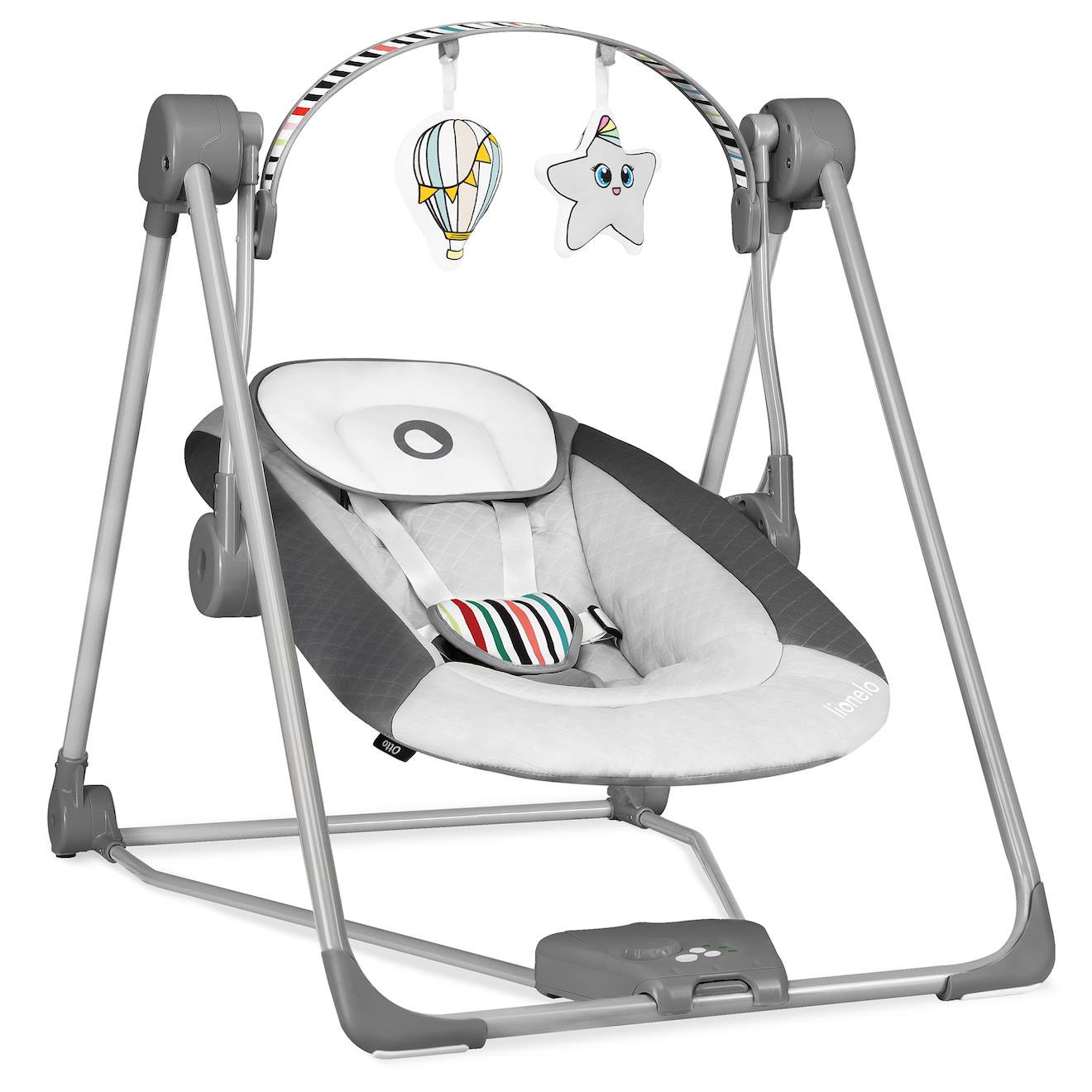 Balancelle Transat Otto Avec 5 Vitesses, Sons De La Nature Et Pliage Compact Cozy Grey