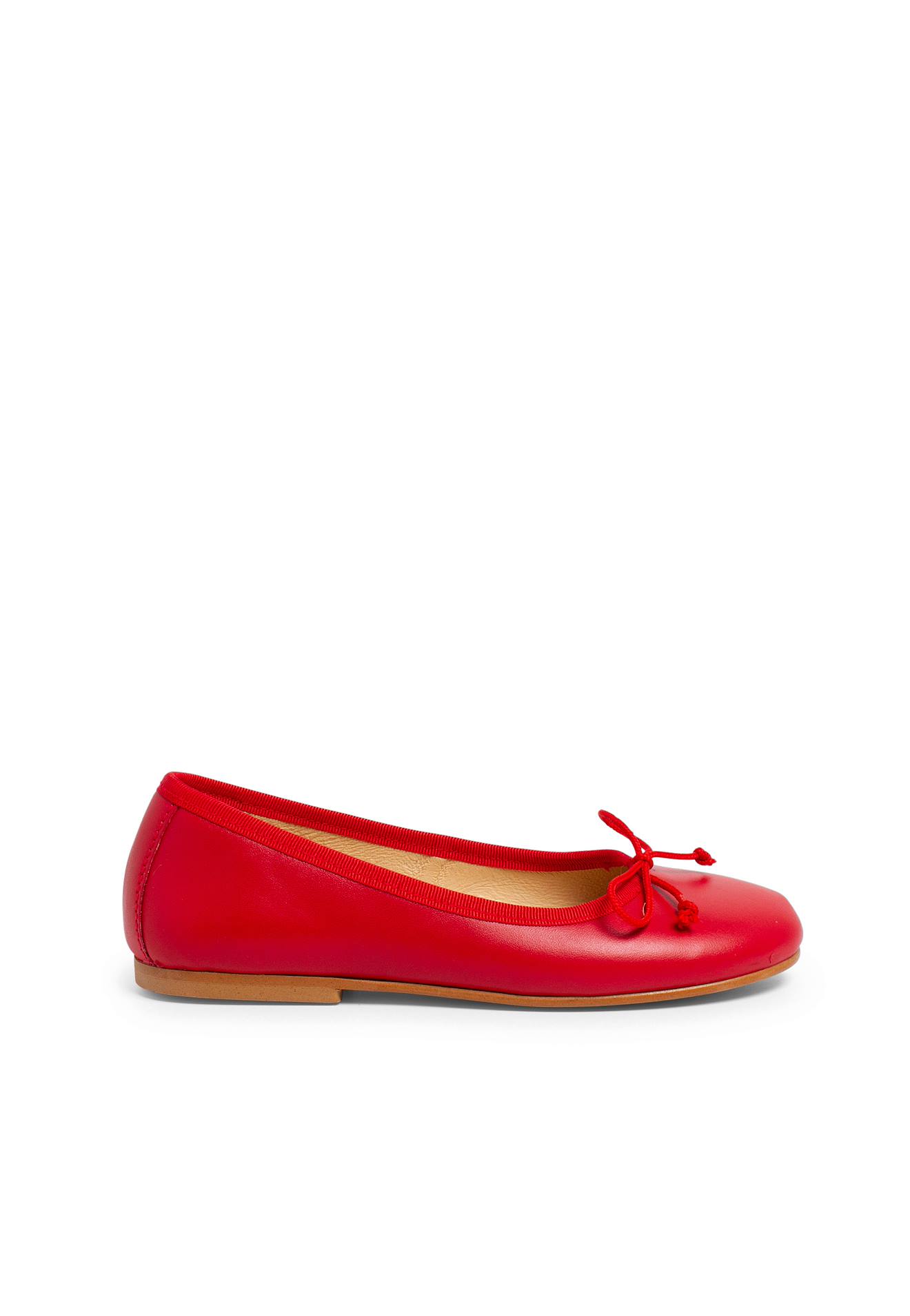 Ballerines De Couleurs Pour Fille En Cuir Rouge