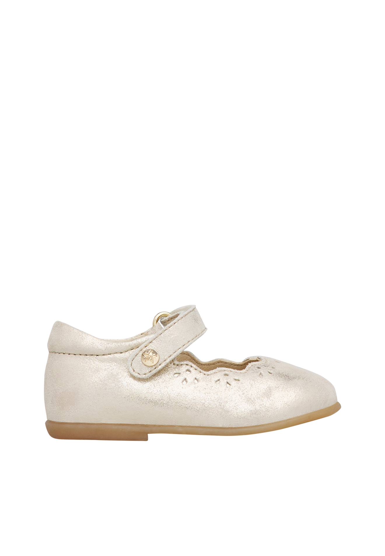 Ballerines En Cuir Avec Scratch Olya Platine-
