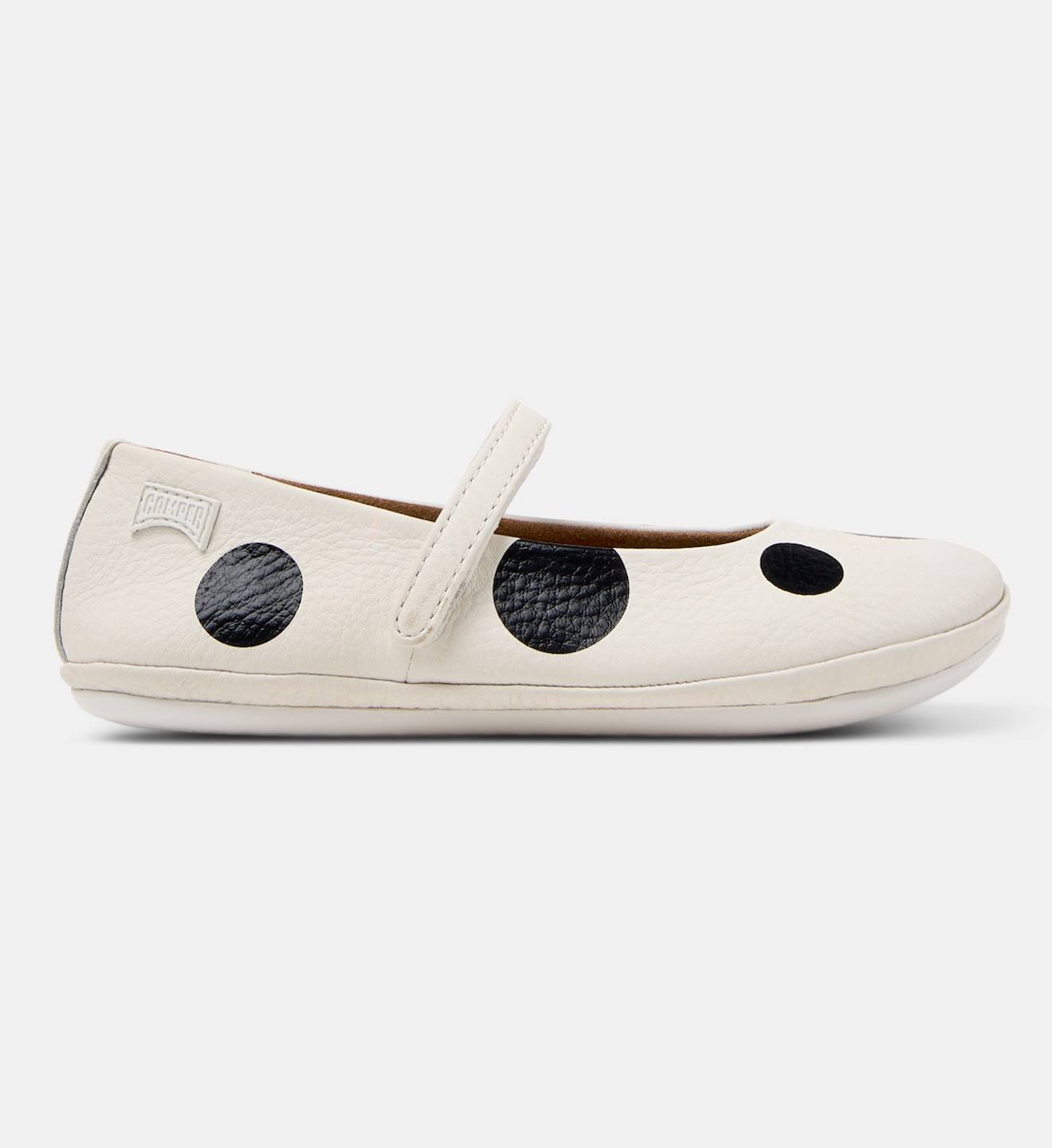 Ballerines Fille Cuir Right Kids Twins Blanc Noir