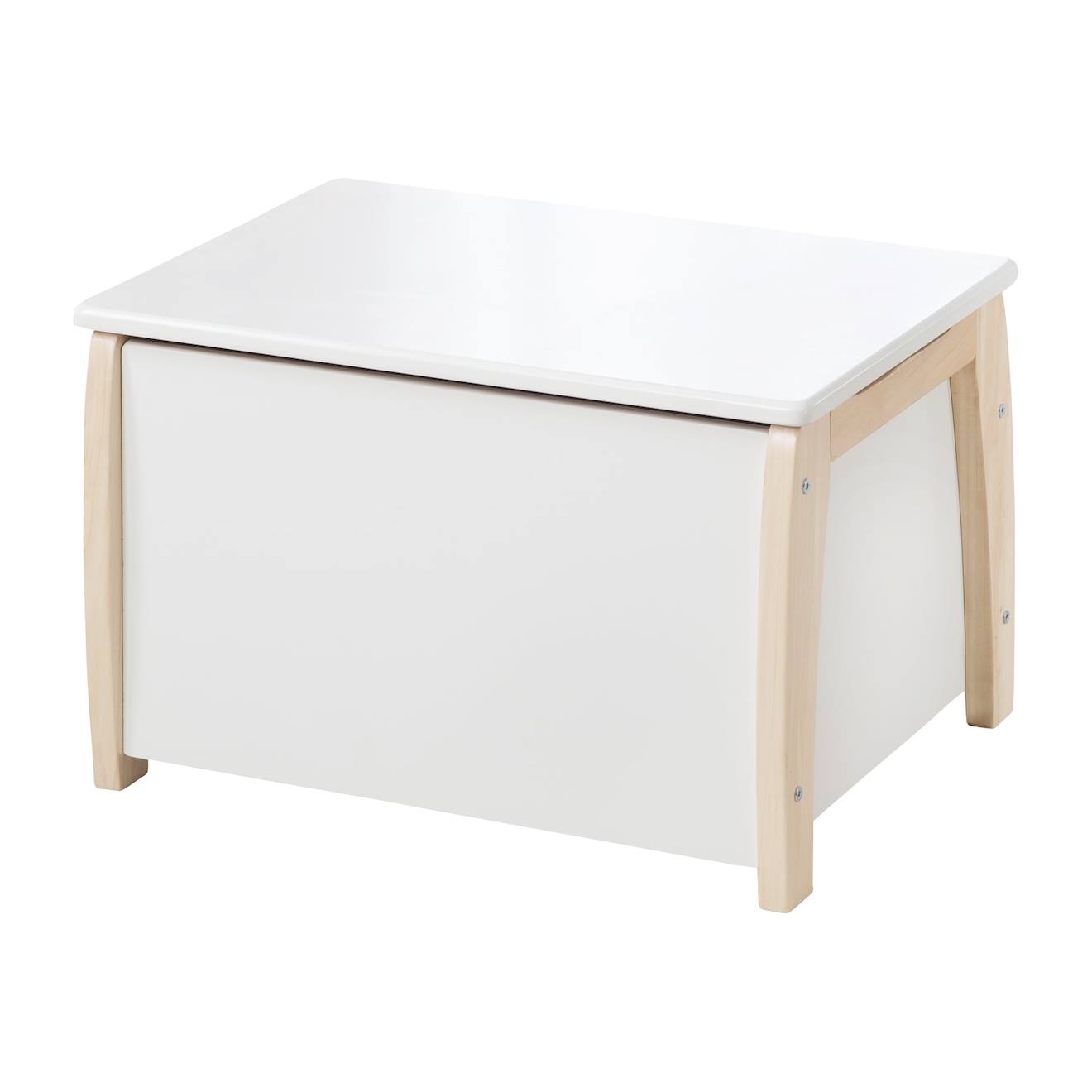 Banc Coffre À Jouets En Bois Massif Avec Fermeture Amortie Blanc - Naturel