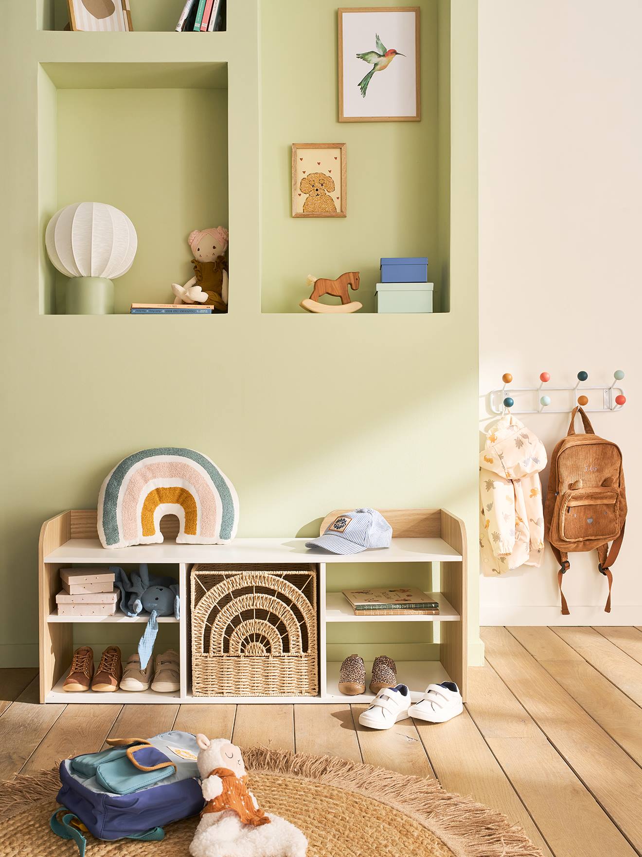 Banc de rangement 3 compartiments YEL blanc