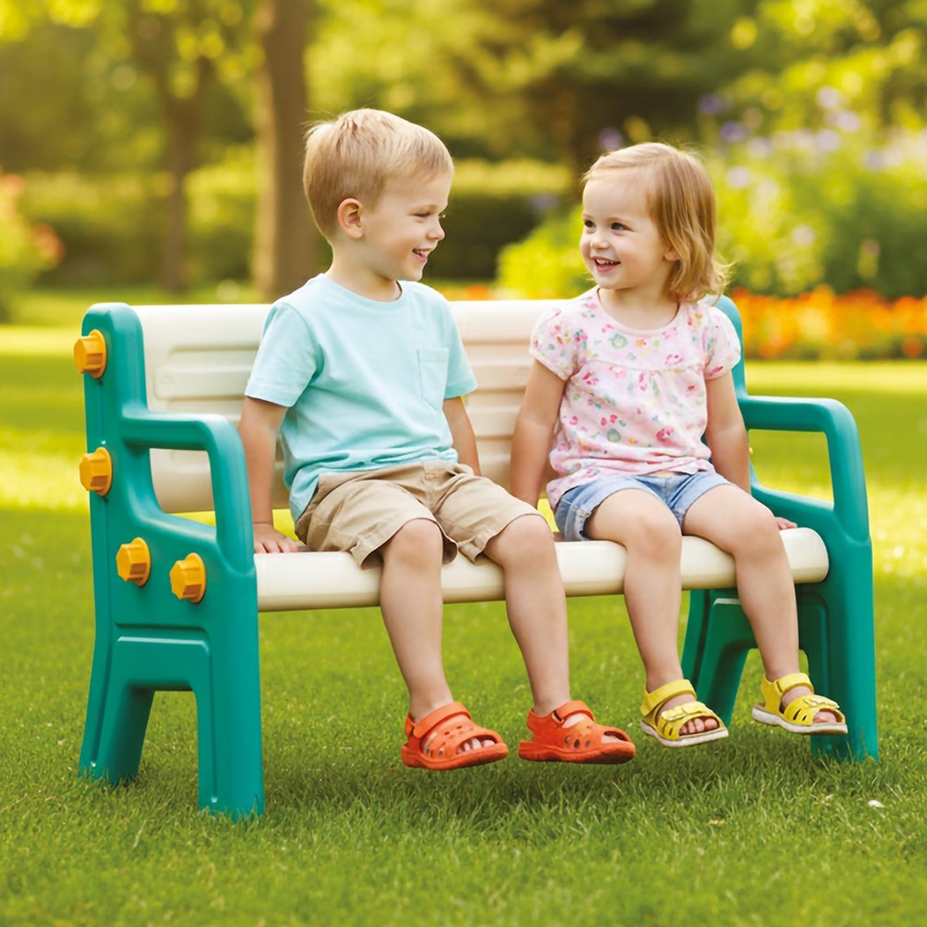 Banc Pour Enfants Blanc Et Vert