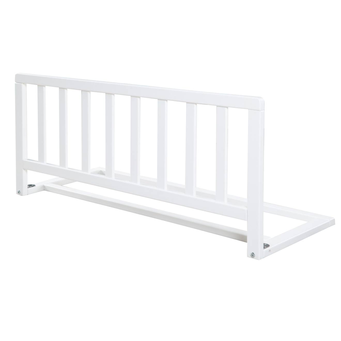 Barrière De Lit En Bois - Protection Anti-chute Sûre Pour Bébés Et Enfants Blanc