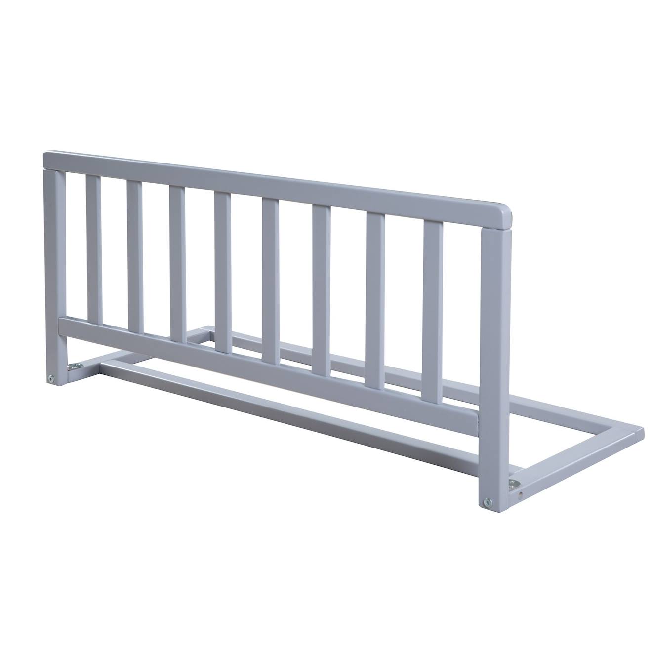 Barrière De Lit En Bois - Protection Anti-chute Sûre Pour Bébés Et Enfants Gris