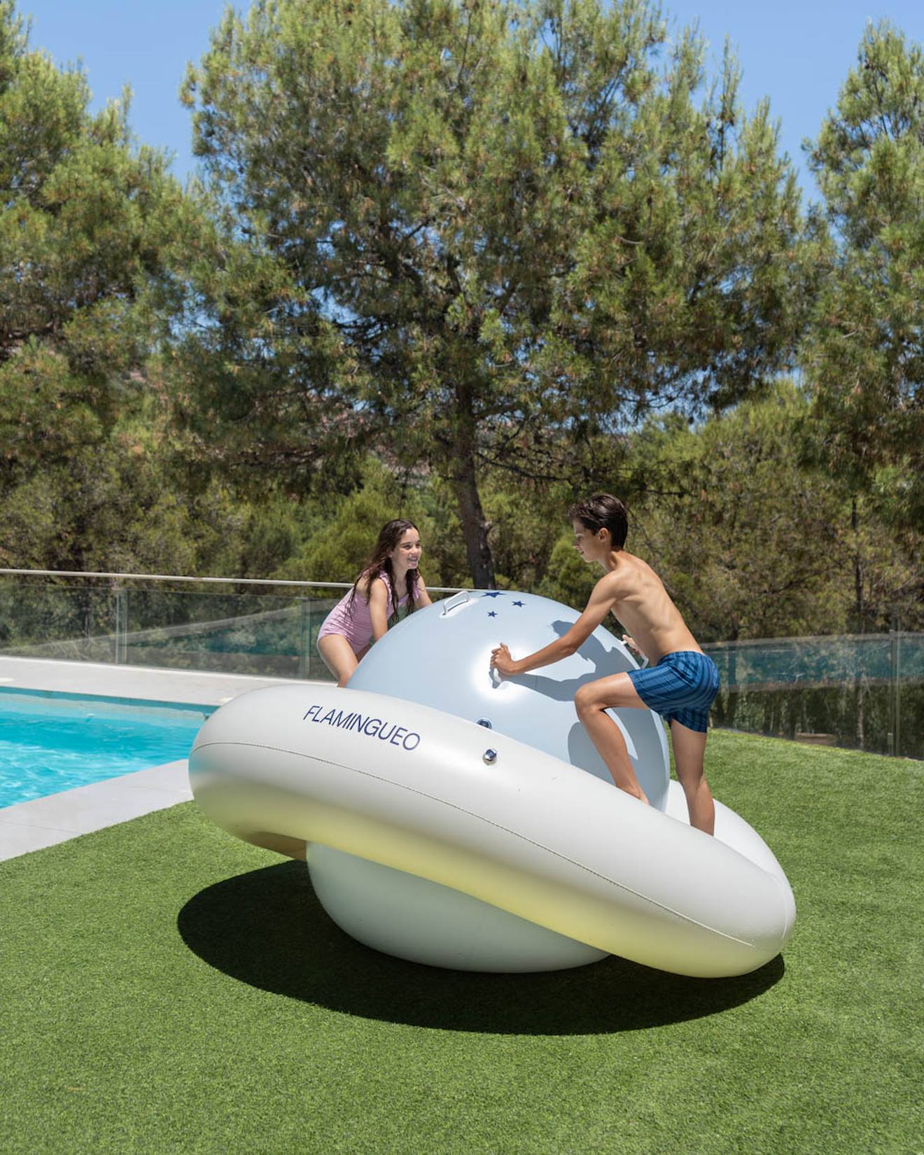 Bascule Gonflable Enfant Geante Avec Poignees Multicolore