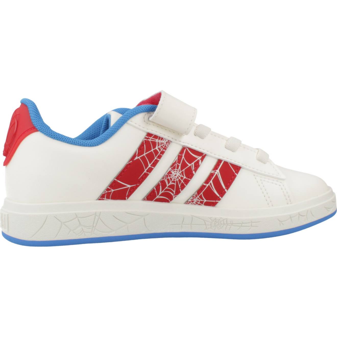 Basket Garçon Modèle Grand Court Spiderman Blanc White