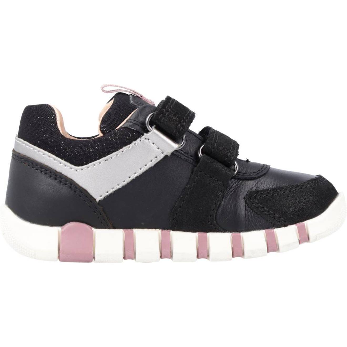 Baskets Bébé Fille En Cuir Noir C9231